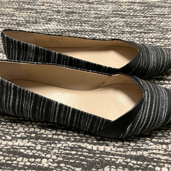 Calvin Klein Black and White Pointed Toe Flats - Picture 2 of 10